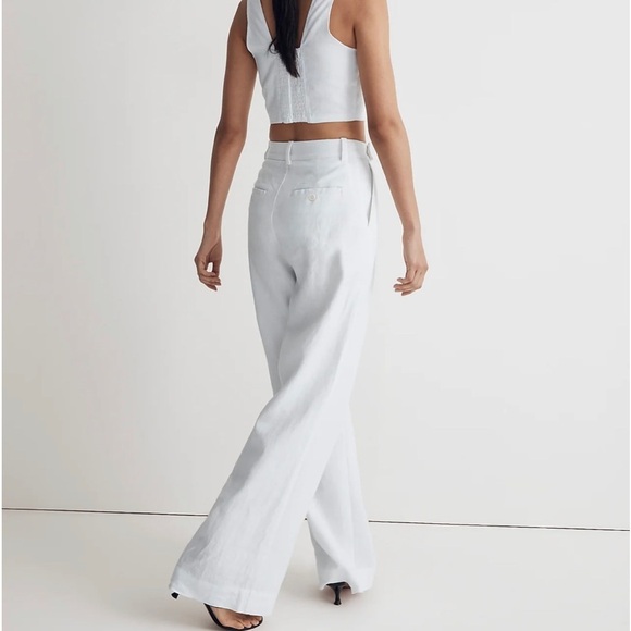 Madewell The Harlow Wide-Leg Pant in 100% Linen - Picture 4 of 7